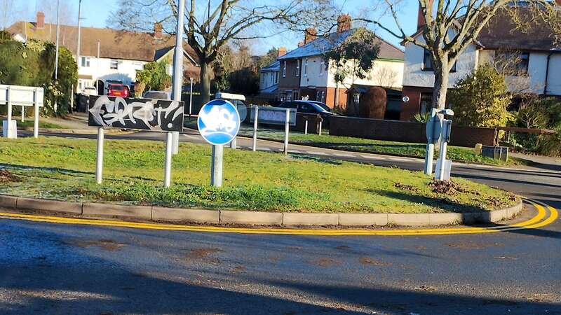 The yellow lines were painted on the inside of the roundabout (Image: No credit)