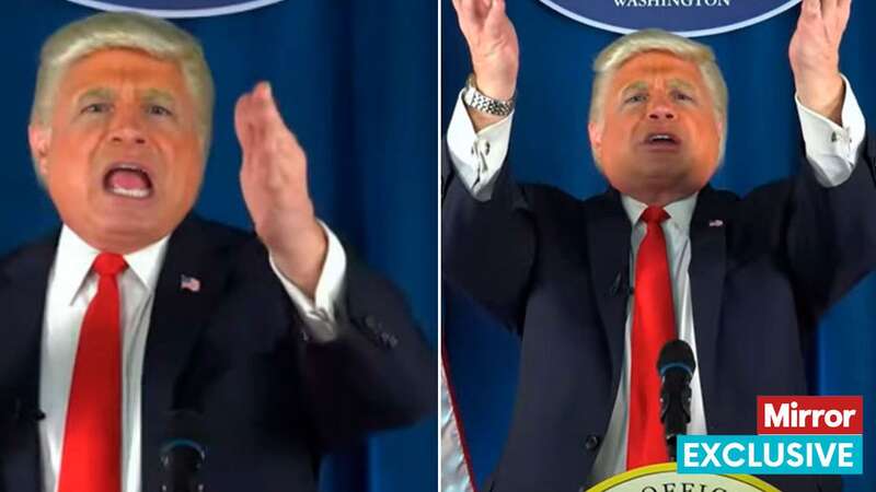 Long term impersonator John Di Domenico filmed a six minute comedy segment on his YouTube Channel as Trump promoting his new business venture of semen sales at $1000 a pop