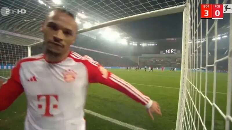 Leroy Sane was furious after Bayern conceded a third and took it out on the camera