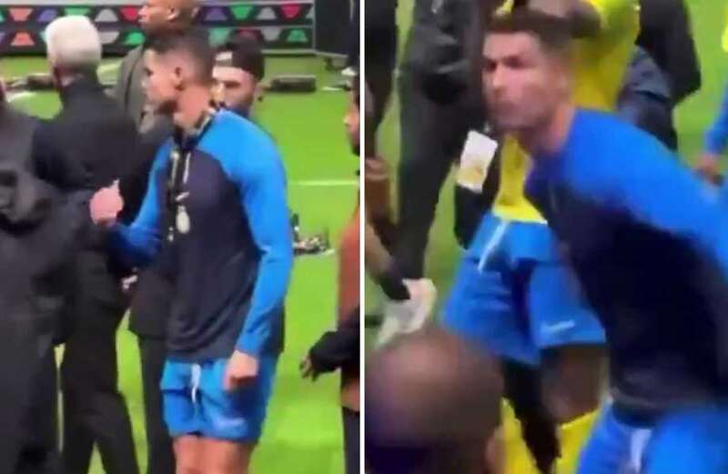 Ronaldo was caught on camera as he left the prize-giving early