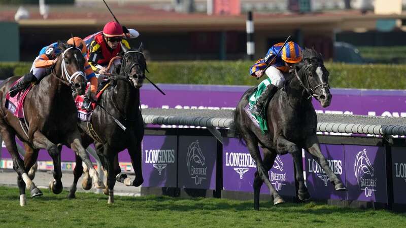 Ryan Moore (right) breached the whip strike limit at Santa Anita (Image: AP)