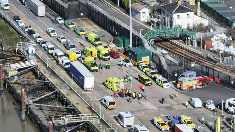 The scene in Newhaven, East Sussex, this morning (Image: EDDIE MITCHELL/DAN JESSUP)