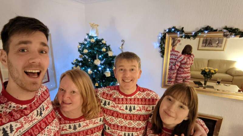 Michael Welsh, his wife Alison, daughter Rachel and son Christopher (Image: British Heart Foundation/SWNS)