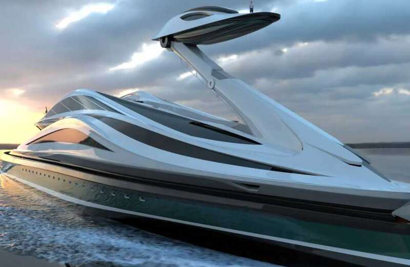 The stunning vessel will be powered by twin fully-electric side engines a central MTU Rolls-Royce engine