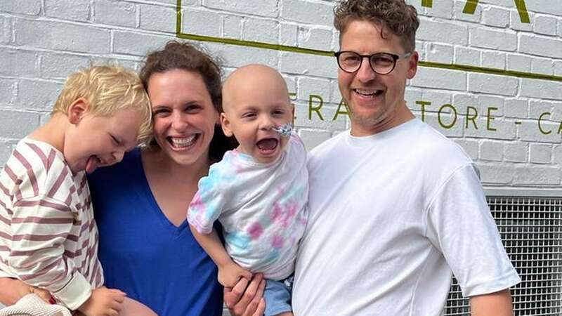 Oti, pictured with his parents and sibling, is now cancer-free (Image: PA)