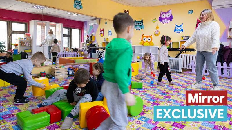 Oksana Sichkaruk at her day care centre in Mykolaiv (Image: Tim Merry/Mirror Express)