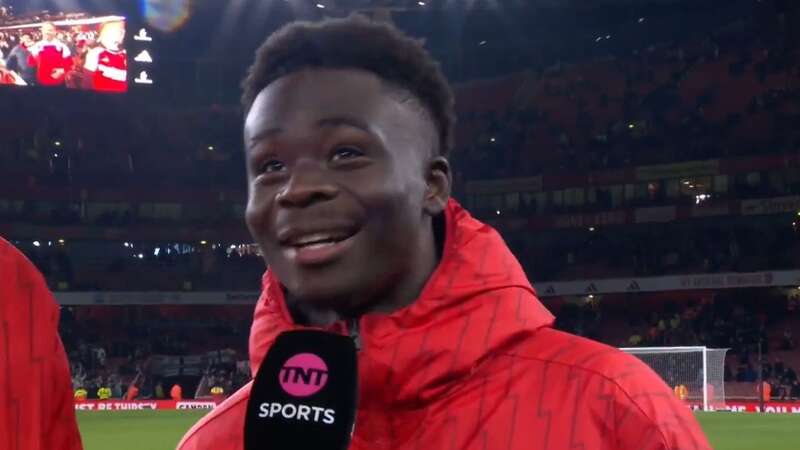 Bukayo Saka gave a cheeky response to Rio Ferdinand (Image: TNT Sport)