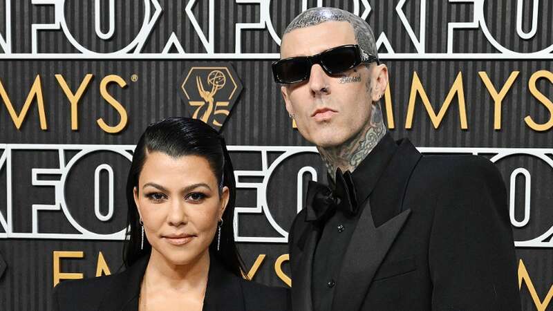 Kourtney Kardashian and Travis Barker at the 75th Primetime Emmy Awards held at the Peacock Theatre in Los Angeles in January (Image: Variety via Getty Images)