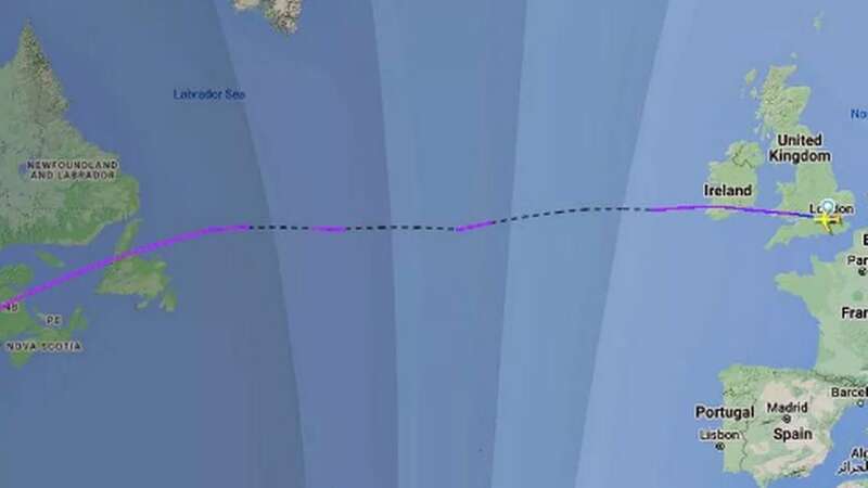 Flight maps show the plane diverting