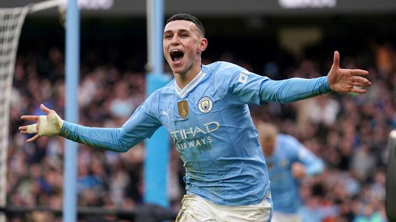 Phil Foden celebrates scoring his side