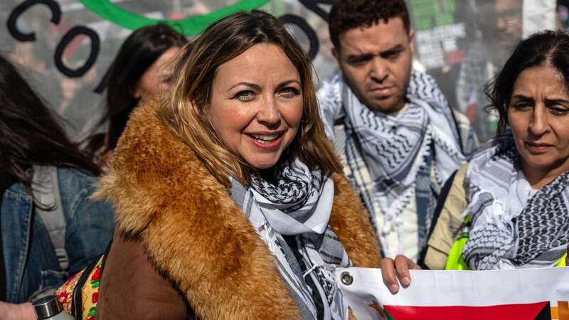 Charlotte Church joined thousands of pro-Palestine supporters marching in London on Saturday (Image: Getty Images)