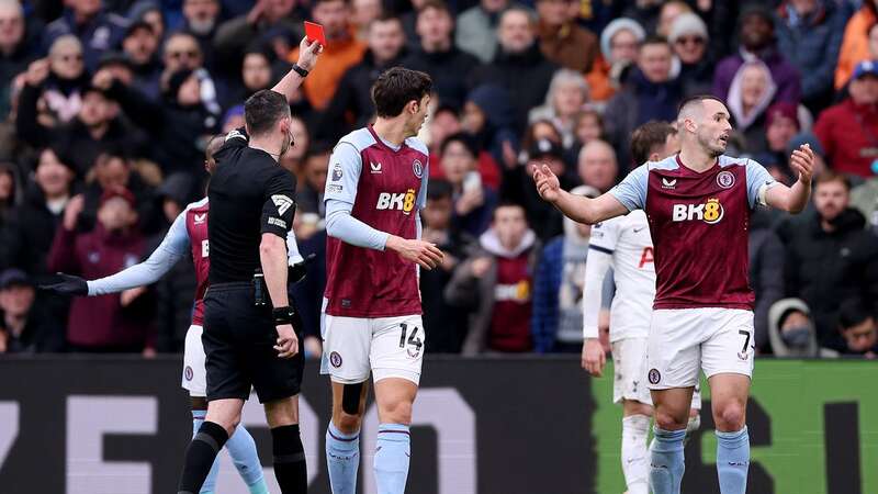 John McGinn was shown a straight red card against Tottenham (Image: Ryan Browne/REX/Shutterstock)