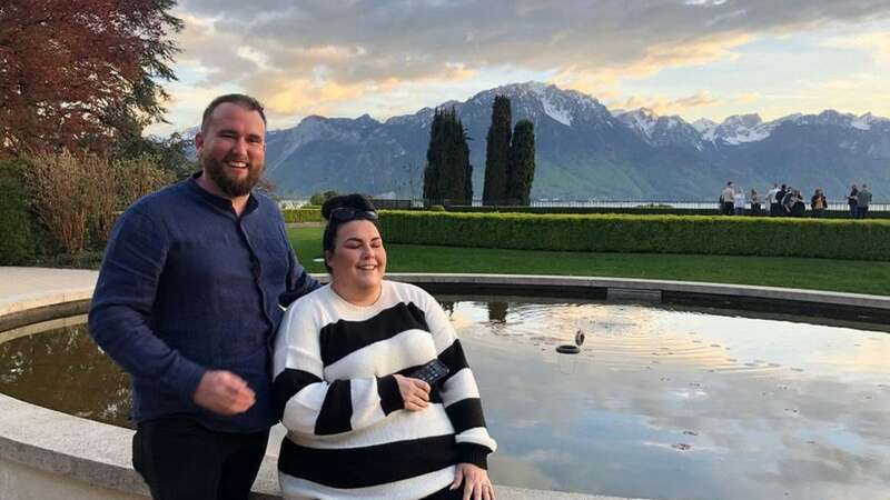 Nicola and her husband Bryen Hogg before she lost weight (Image: Nicola Hogg/SWNS)