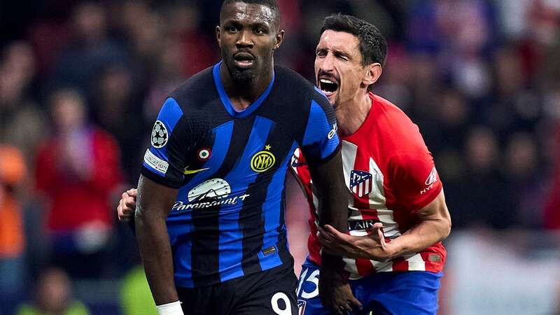 Marcus Thuram and Stefan Savic had a touchy moment in extra-time (Image: TNT Sports)