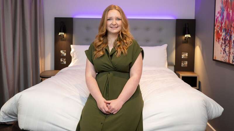 Hannah Shore giving Premier Inn sleep tips (Image: SWNS)