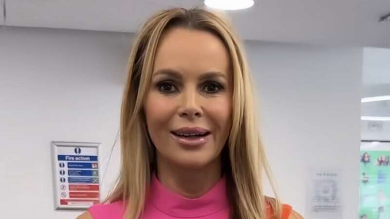 Amanda Holden looked incredibly glam as she entered the Heart Radio studios this morning (Image: Instagram/noholdenback)