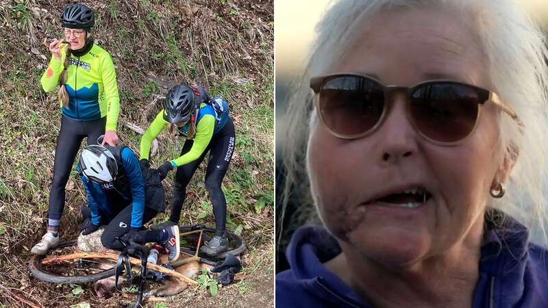 The cyclists managed to pin the animal down with a bike until an officer arrived (Image: Keri Bergere)