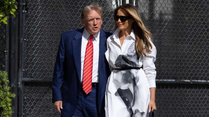 Melania made a rare appearance in order to go vote for her husband at her local polling place (Image: Getty Images)