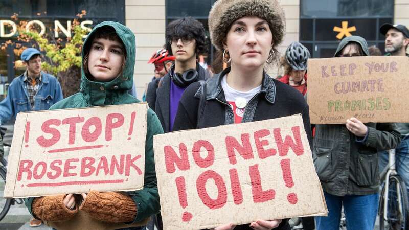 Campaigners take part in a stop Rosebank protest in Edinburgh last year (Image: PA Wire/PA Images)