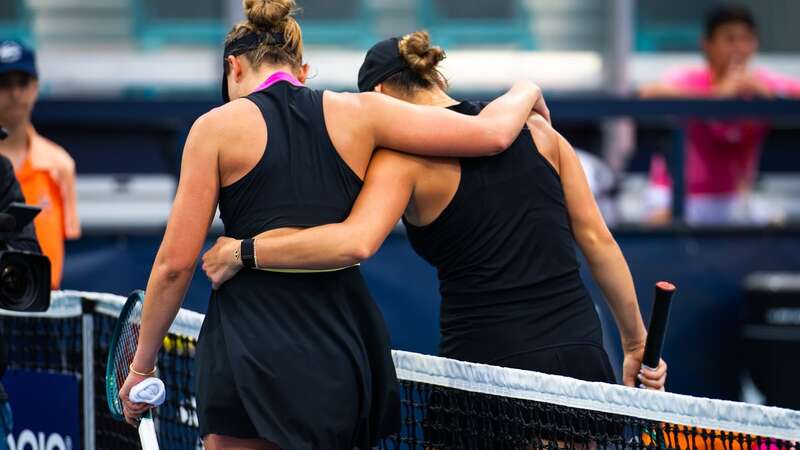 Aryna Sabalenka and Paulo Badosa leaves court together after their Miami Open match (Image: Robert Prange/Getty Images)