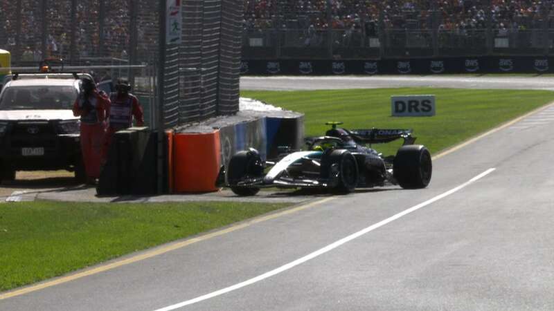 Lewis Hamilton pulled over with an engine problem (Image: Sky Sports)