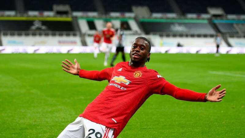 Aaron Wan-Bissaka celebrating scoring against Newcastle (Image: Alex Pantling/POOL/EPA-EFE/REX/Shutterstock)