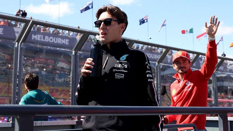 George Russell was filmed using a urinal at the Melbourne track (Image: AFP via Getty Images)