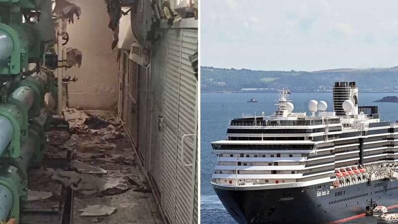 A huge exploison killed two crew members on a cruise ship