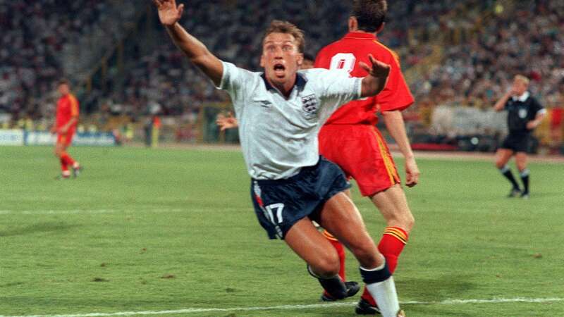 Ray Wilkins celebrates scoring against Belgium in 1980