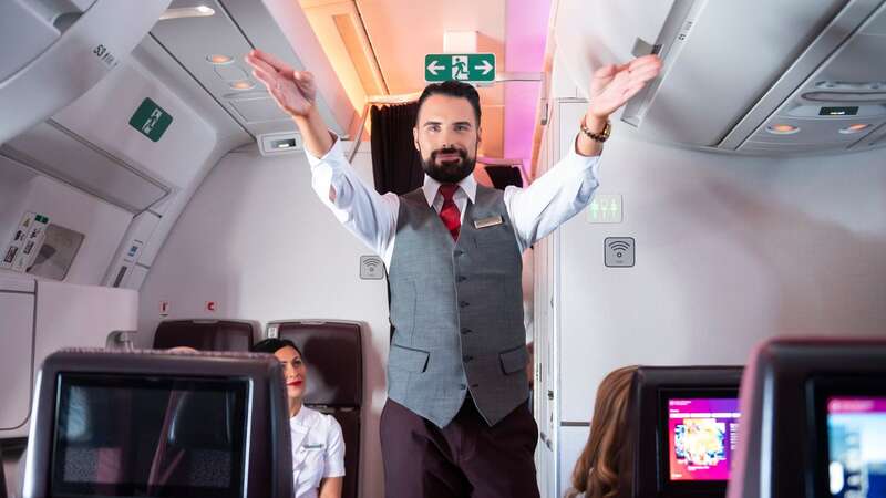 Rylan Clark decided to put his flight attendant skills to the test (Image: Will Ireland/PinPep)