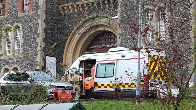 Emergency services raced to HMP Lewes on Thursday, March 28. (Image: Adam Gerrard / Daily Mirror)