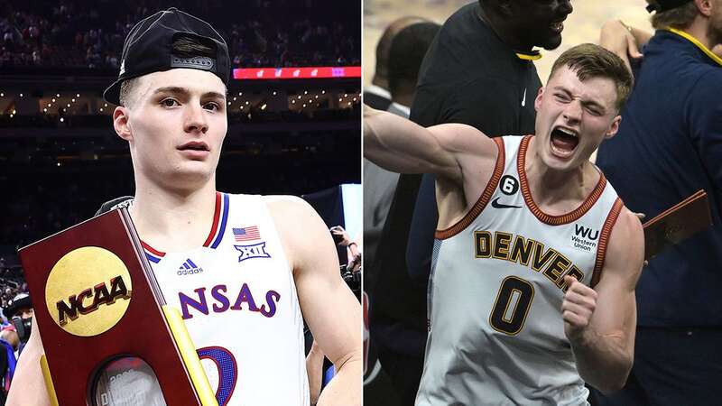 Christian Braun tallied a double-double as Kansas won the NCAA championship in 2022 (Image: Getty Images)