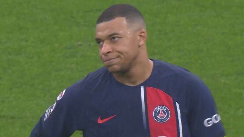 Kylian Mbappe was visibly annoyed at being substituted against Marseille (Image: TNT Sports)