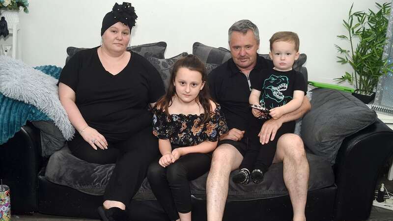 Carrie Henderson - pictured with partner Kevin, daughter Kelly and son Paul - has been diagnosed with terminal cervical cancer (Image: Lennox Herald)