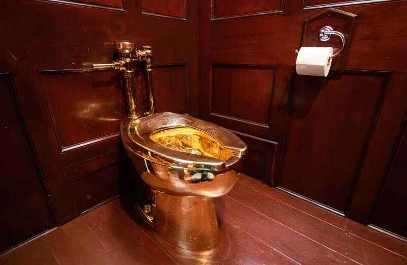 The toilet had only been on display for two days when it was swiped from Sir Winston Churchill