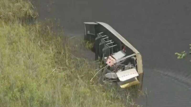 Terror as passengers plunged into alligator-infested waters after airboat flips