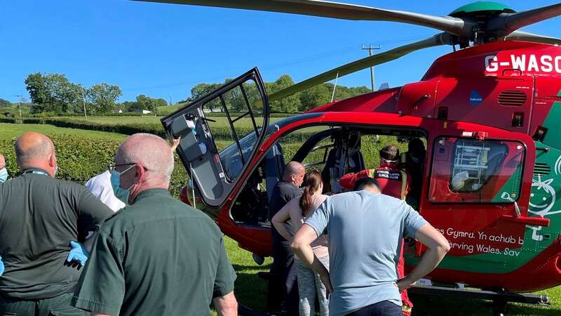 Norman Roberts was airlifted to hospital (Image: Aaron Reid/SWNS)