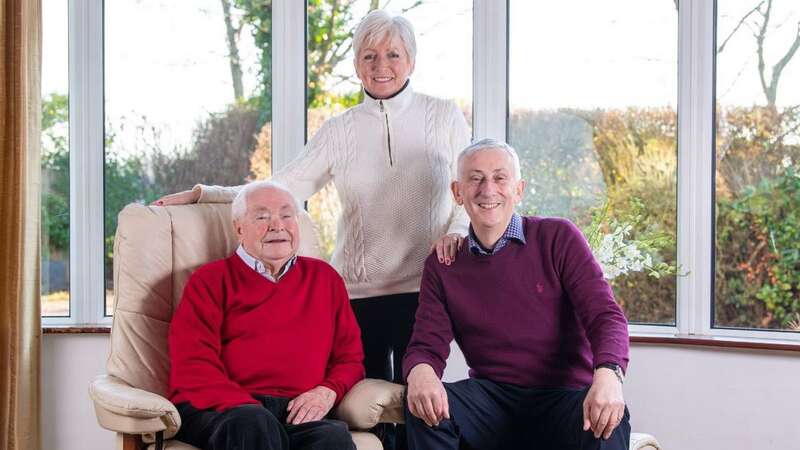 Sir Lindsay Hoyle with his wife Catherine, and dad Lord Doug Hoyle