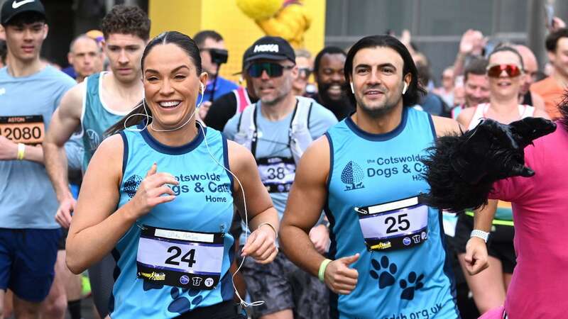 Vicky Pattison ran alongside her fiancé Ercan Ramadan (Image: PA)