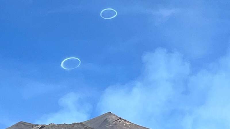 The smoke rings above Mount Etna (Image: No credit)