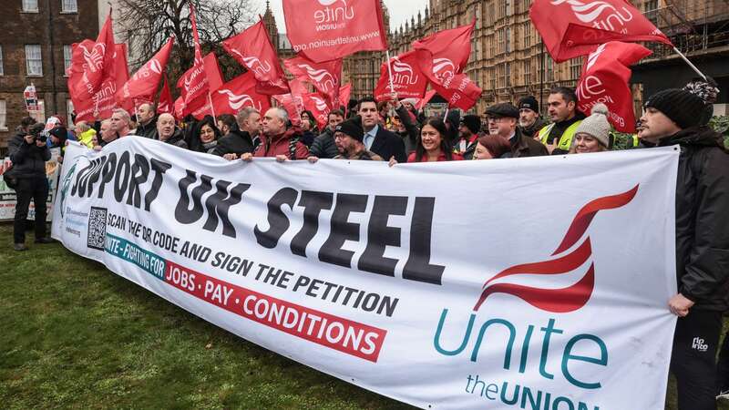 Unite members demonstrate in Westminster near the House of Parliaments (Image: Humphrey Nemar)