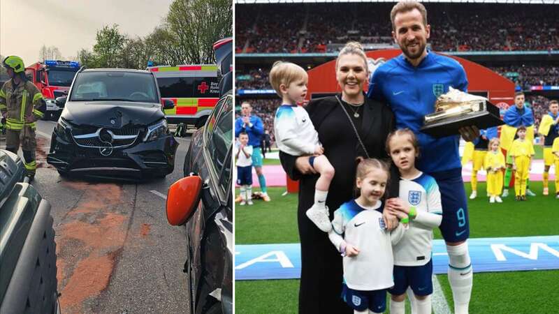 Harry Kane with wife Katie Goodland and children, Ivy, Vivienne and Louis