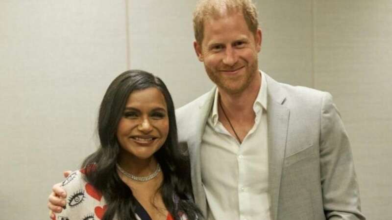 Prince Harry posed with Mindy Kaling at the event (Image: Sussex.com)