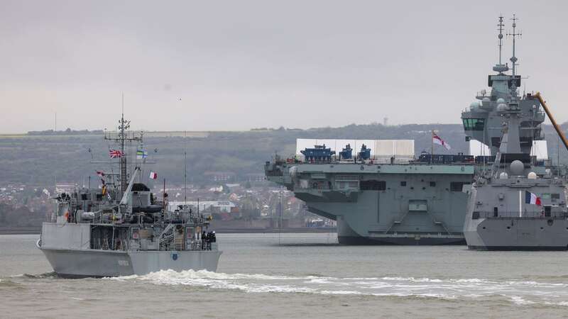 Ukrainian warship Chernihiv entering Portsmouth (Image: Royal Navy/SWNS)