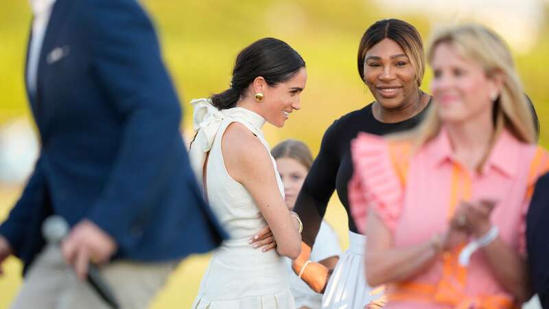 The Sussexes were seen with Serena Williams at a polo match as they shot scenes for new Netflix series (Image: AP)