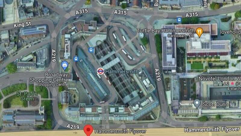 Hammersmith Flyover in London took the top spot with 287 recorded incidents (Image: Google Maps)