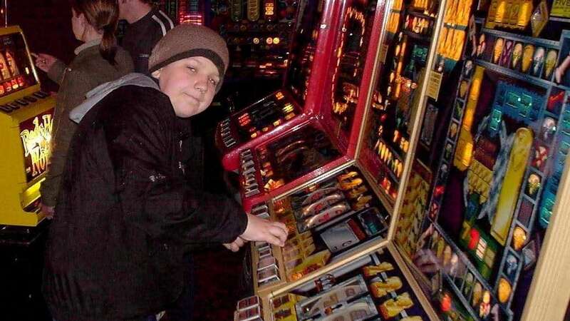 Kieren Smith playing seaside slot machines as a child (Image: No credit)