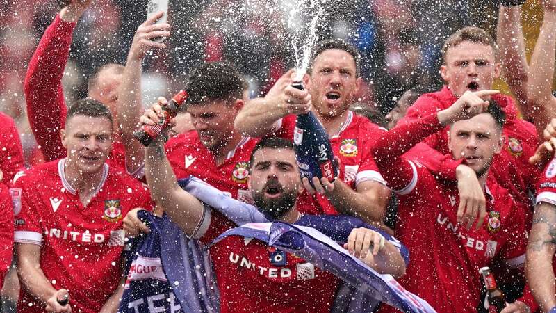 Elliot Lee celebrates Wrexham