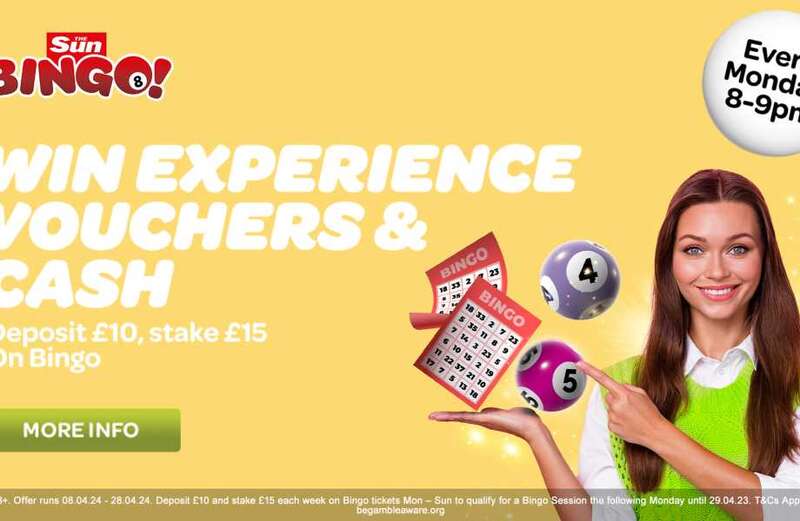 You can win experience vouchers and cash in Sun Bingo’s Spring Experience games