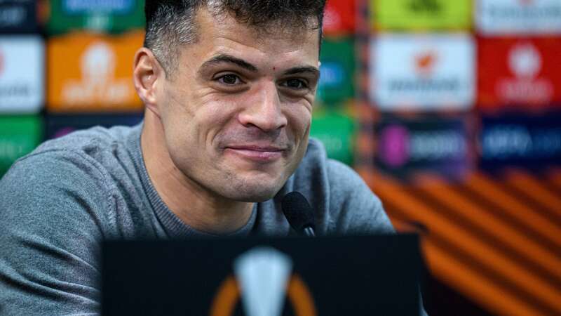 Granit Xhaka could not hide his smile (Image: Jörg Schüler/Bayer 04 Leverkusen)